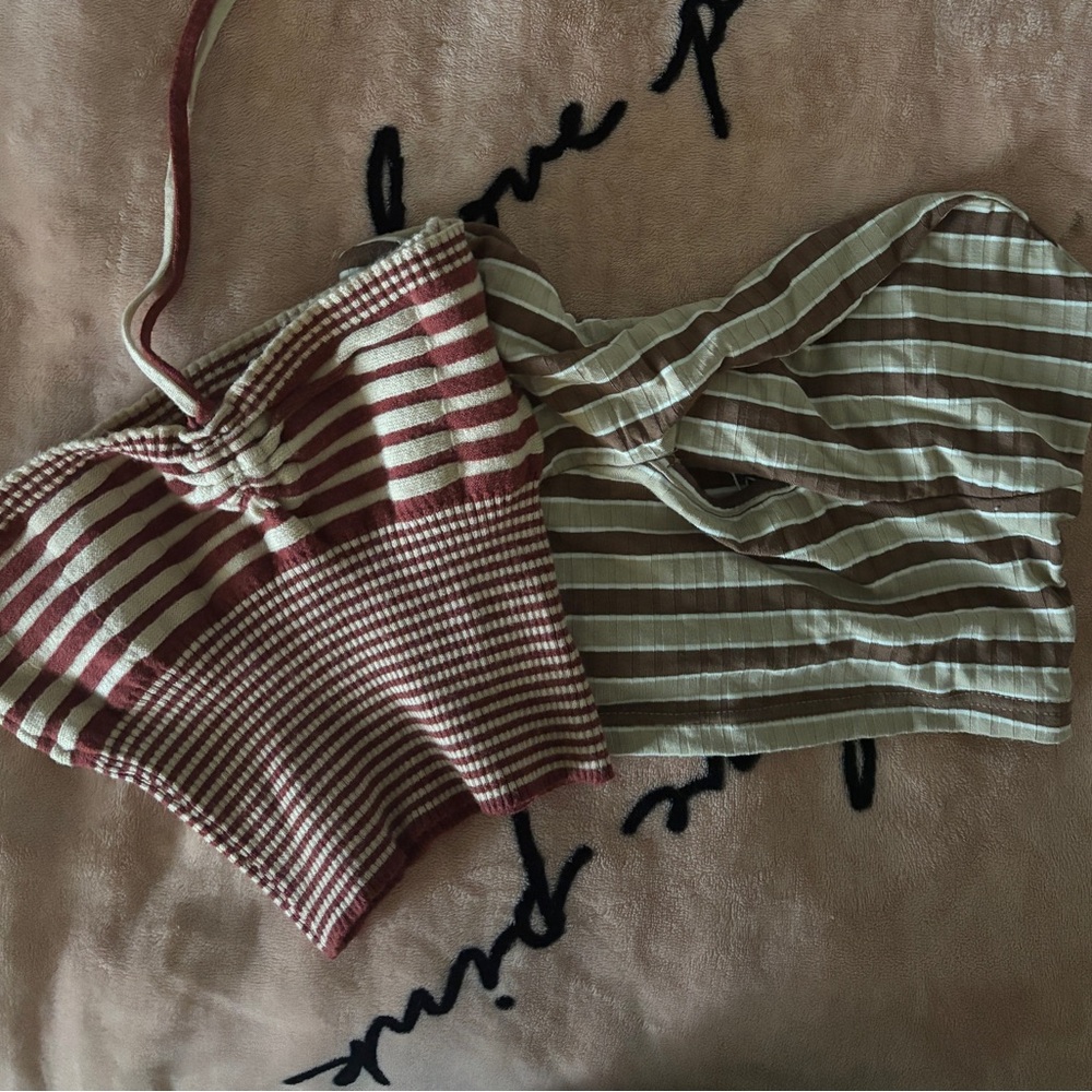 Striped Halter Crop Top